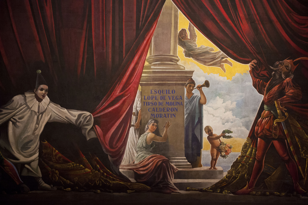 Lee más sobre el artículo Fotogalería: así luce restaurado el telón de boca de Ferrándiz del Teatro Cervantes