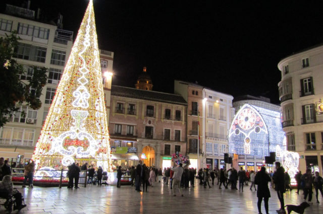 Plaza de la Constitución Málaga en Navidad