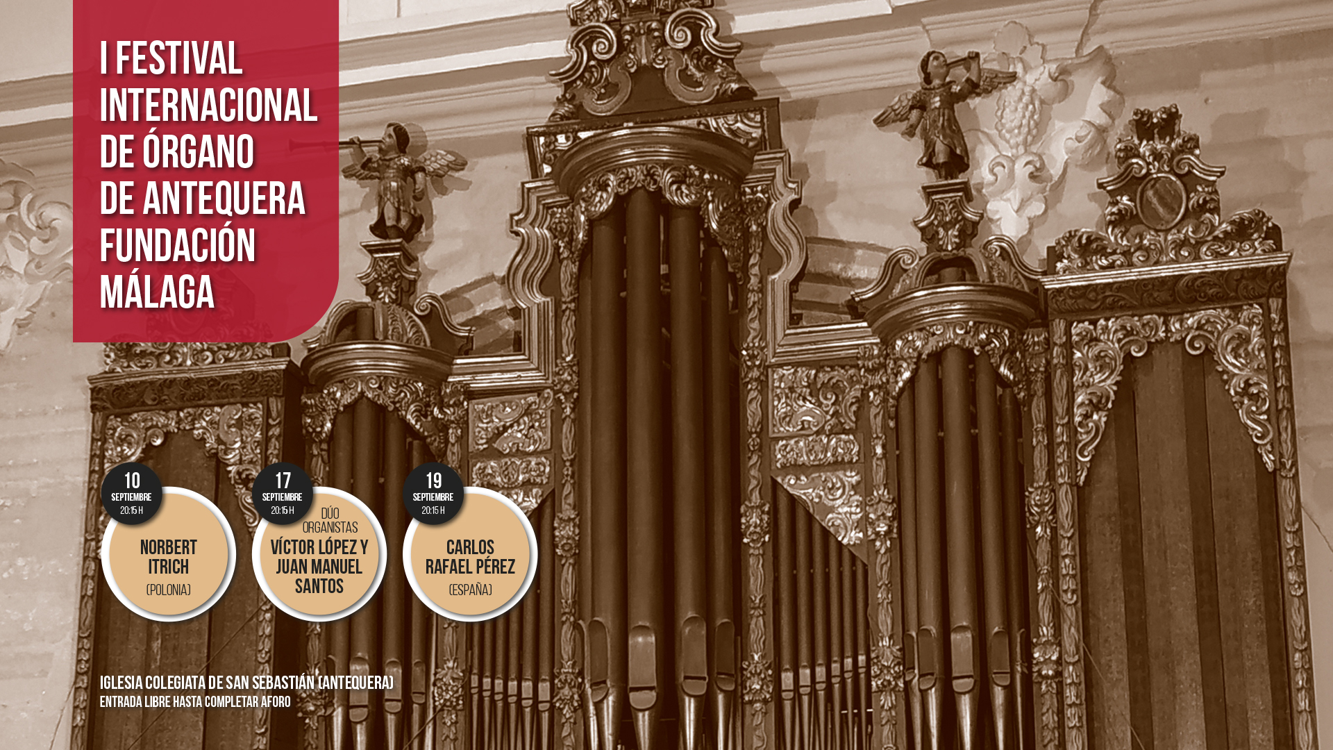 Lee más sobre el artículo El I Festival de Órgano de Antequera celebra segundo recital con el dúo de organistas Víctor López y Juan Manuel Santos