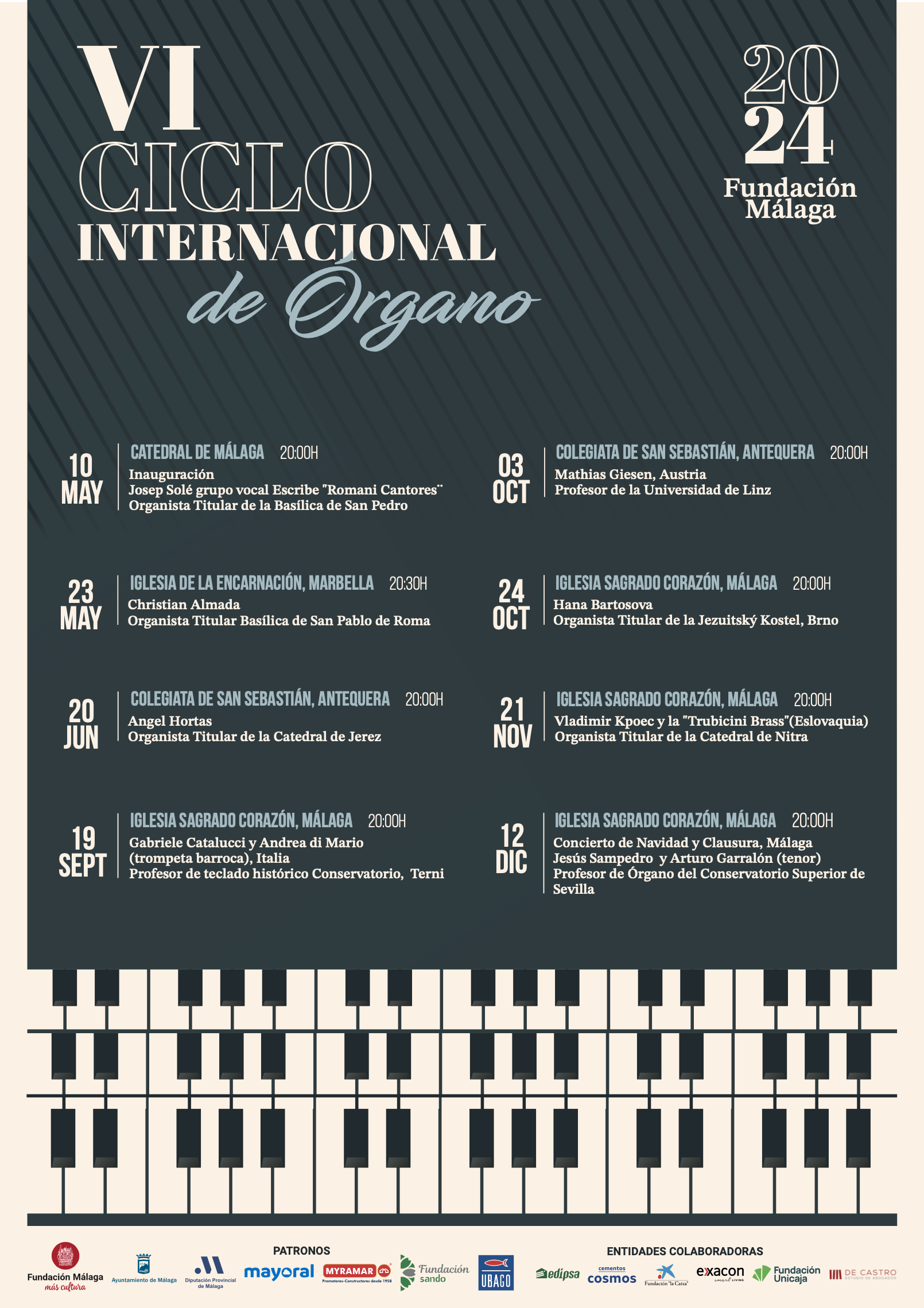Lee más sobre el artículo Fundación Málaga inicia su sexto ciclo internacional de órgano con un concierto del organista de la Basílica de San pedro del Vaticano en la Catedral de Málaga